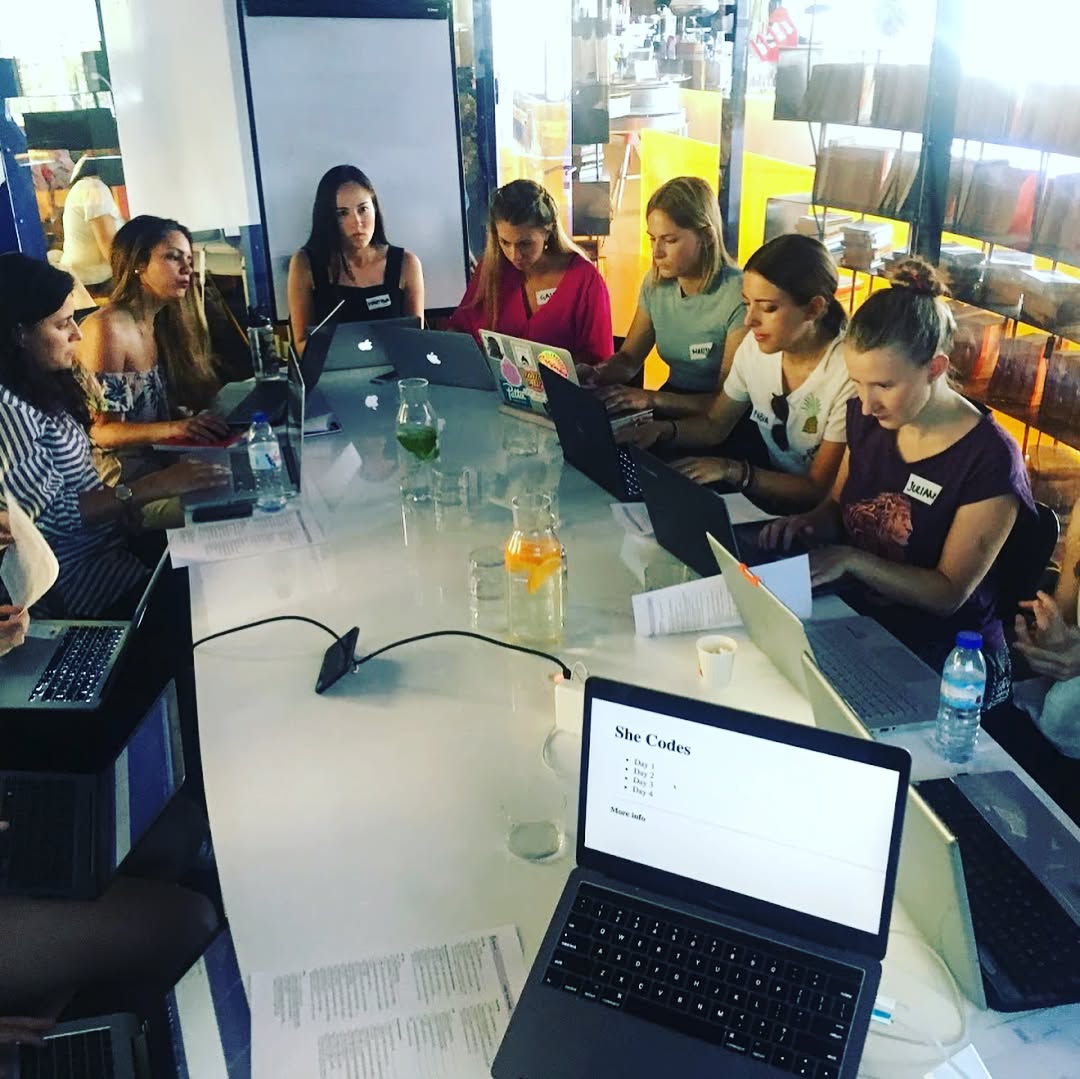 The very first SheCodes workshop in 2017